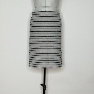 Ann Taylor LOFT Pull On Dark Navy and White Striped Skirt